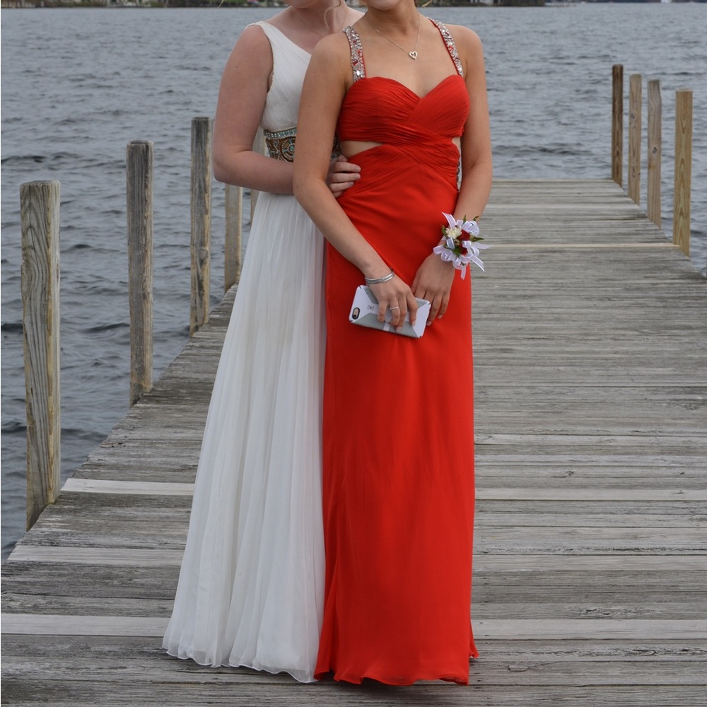 Red with Gems Prom Dress